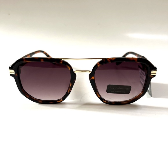 House of Harlow 1960 Aviator Sunglasses Tortoise Shell Double Bridge NWT Brown main image 6